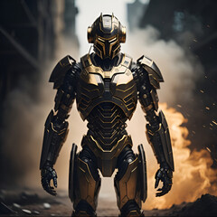 Fototapeta premium Robot | A mechanical companion devoid of heart, but not of purpose | Generated AI