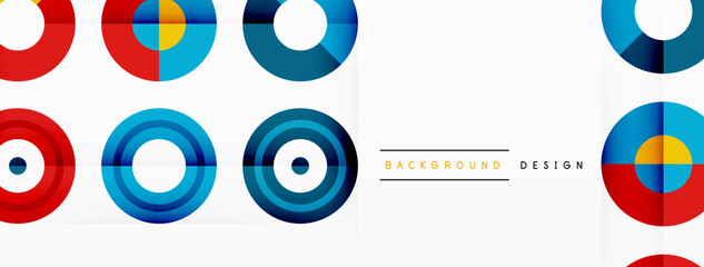 Abstract background with circle symmetric grid composition. Circle pattern creating sense of movement. Grid adds structure and balance to the composition, with equal spacing between each circle