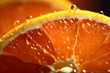 Slice of orange close up macro, ai generated