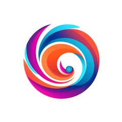 Elegant swirl abstract logo, ai generated