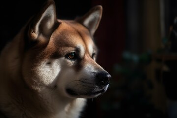 Portrait of a Akita dog, ai generated