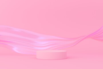 Abstract 3D background. Products display podium with geometric platform. Pastel color background with empty podium 3d rendering.