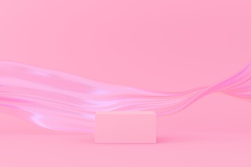 Abstract 3D background. Products display podium with geometric platform. Pastel color background with empty podium 3d rendering.