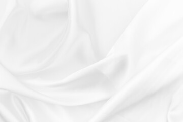 Rippled white silk fabric background