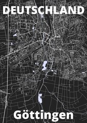 City Göttingen map with streets rivers and lakes germany