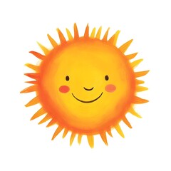 Fototapeta premium Cartoon funny sun illustration, ai generated