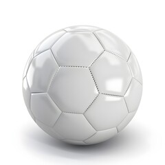 White soccer 3d ball isolated on white background, ai generated