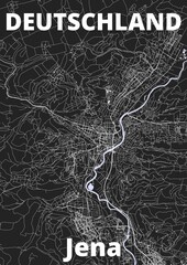 City Jena map with streets rivers and lakes germany