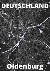 City Oldenburg map with streets rivers and lakes germany