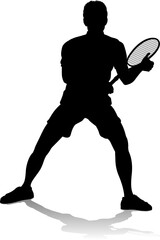 A tennis player man male sports person in silhouette