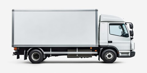 Delivery truck with white side for advertising. Generative AI