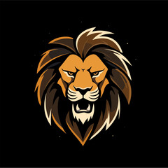 Fototapeta premium Minimalist lion head logo in vector.