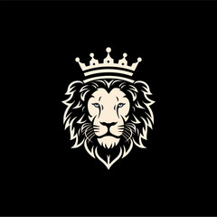 Fototapeta premium Minimalist lion head logo in vector.