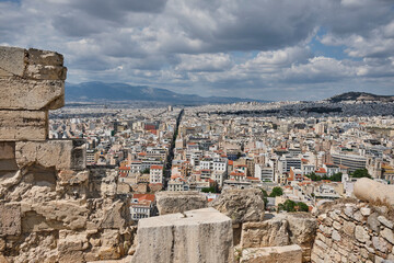 Widok na panoramę Aten, Grecja