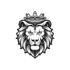 Minimalist lion head logo in vector.
