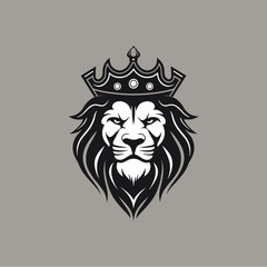 Obraz premium Minimalist lion head logo in vector.