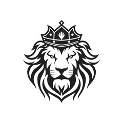 Fototapeta premium Minimalist lion head logo in vector.