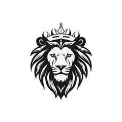 Minimalist lion head logo in vector.