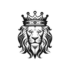 Minimalist lion head logo in vector.