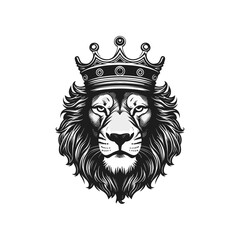 Minimalist lion head logo in vector.