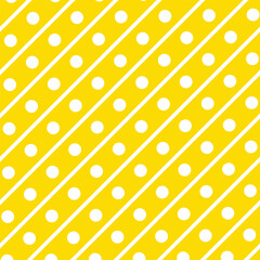 abstract seamless geometric white line and dot pattern with yellow background.