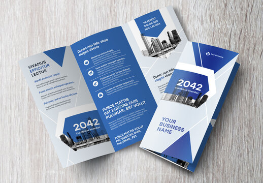 Blue Trifold Brochure Layout