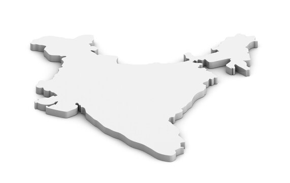 Fototapeta India Map 3d. Three-dimensional India map. India map 3d Illustration.