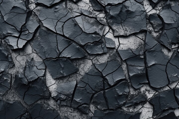 Volumetric Rock Textures: Cracked Black Stone Background