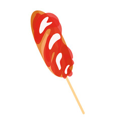 Corndog food clipart. Tasty corndog.street food illustration.