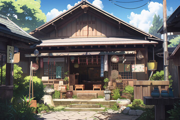 Obraz premium 繊細で芸術的な家や室内系背景のイラスト(AI generated image)