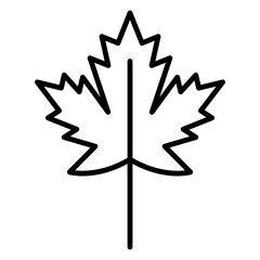 Illustration of Maple Leaf design Line Icon