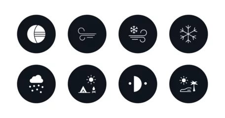 Fotobehang symbol for mobile filled icons set. filled icons such as eclipse, sand storms, blizzard, snow, hail, indian summer, first quarter, subtropical climate vector. © IconArt