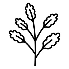 Illustration of Branch Leaves design Line Icon