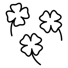 Illustration of Clover Leaves design Line Icon