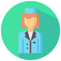 air hostess avatar vector icon
