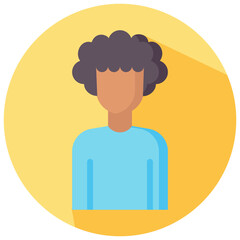 afro boy avatar vector icon