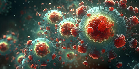 virus cells.Generative AI