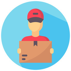 delivery man avatar vector icon