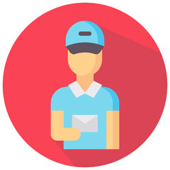 mail carrier avatar vector icon