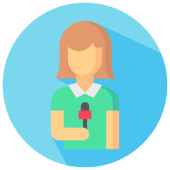 news reporter avatar vector icon