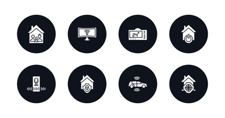 symbol for mobile filled icons set. filled icons such as household, smart television, thermostat, power, voice control, security system, autonomous car, cool vector.