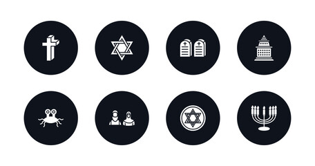 symbol for mobile filled icons set. filled icons such as cross, hebrew, commandments, doi suthep, pastafarianism, muslim, blasphemy, menorah vector.