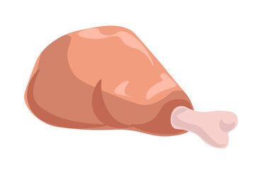 Meat product, smoked chicken leg tasty meal vector
