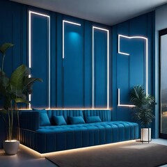 modern living room with sofa -Wall design 