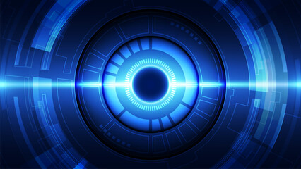 Abstract blue circle technology background. Vector illustration for your graphic design.