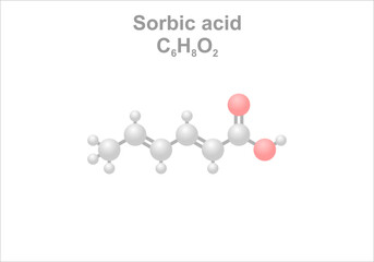 Simplified scheme of the sorbic acid molecule.