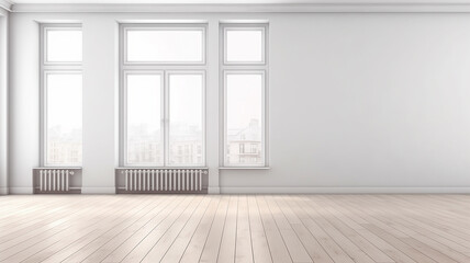 Obraz premium white loft-style room. Generative AI. empty space new empty attic apartment.