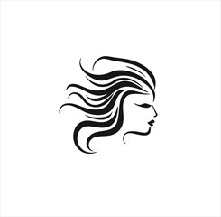 woman hair and face logo vector illustration design and symbol