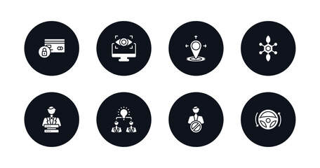 symbol for mobile filled icons set. filled icons such as credit limit, computer vision, coordinate, bio technology, big data scientist, collaborative idea, impeachment, autopilot vector.