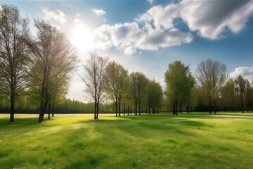 Obraz premium landscape with trees. 